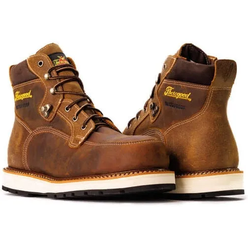 Thorogood Men's Iron River Series 6" Steel Toe Waterproof Work Boot -Brown- 804-4145