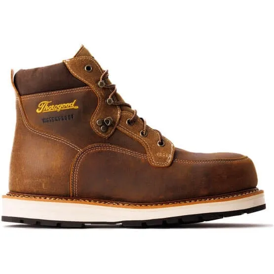 Thorogood Men's Iron River Series 6" Steel Toe Waterproof Work Boot -Brown- 804-4145