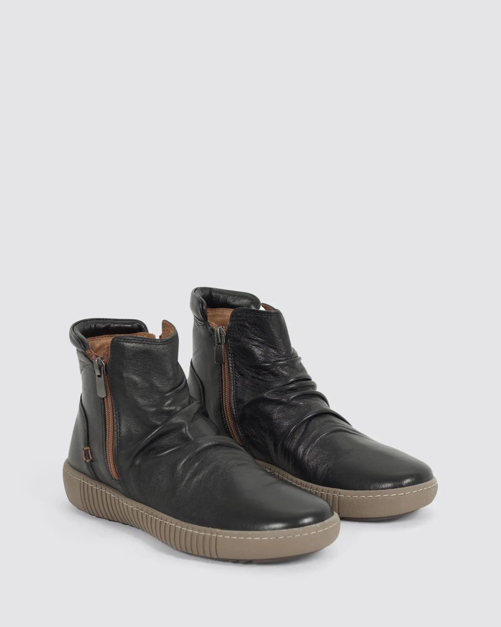 WINNIE ANKLE BOOTS BLACK LEATHER