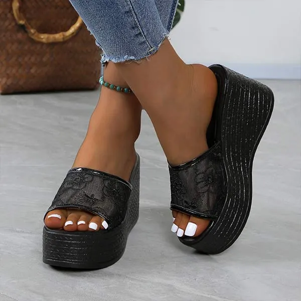 Women's Thick-Soled Mesh Flower Sandals 12797741C