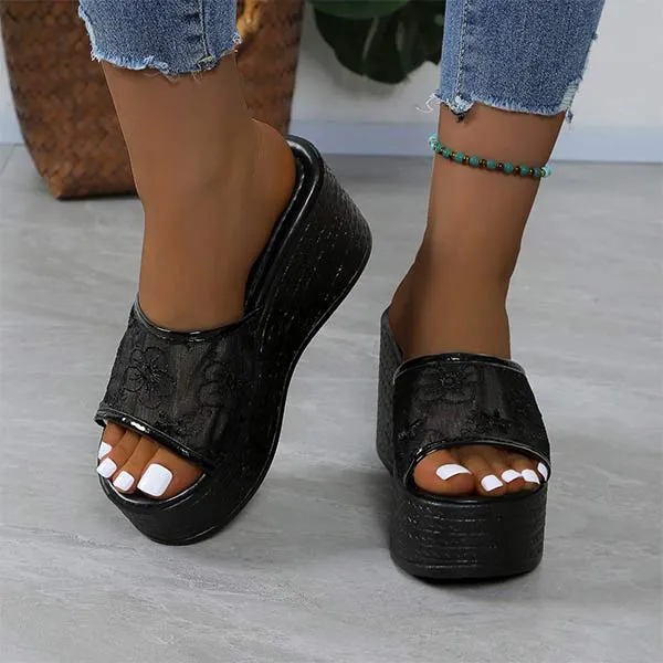 Women's Thick-Soled Mesh Flower Sandals 12797741C