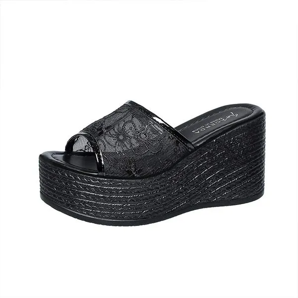 Women's Thick-Soled Mesh Flower Sandals 12797741C