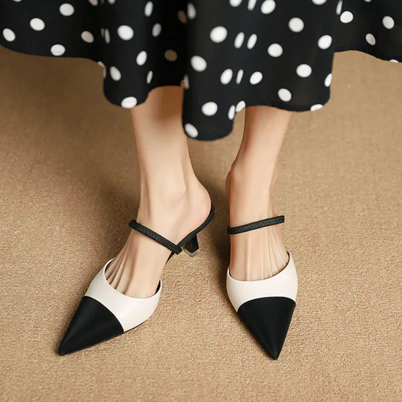 Women's Two Tone Pointed Toe Heel Pumps #2249 #22