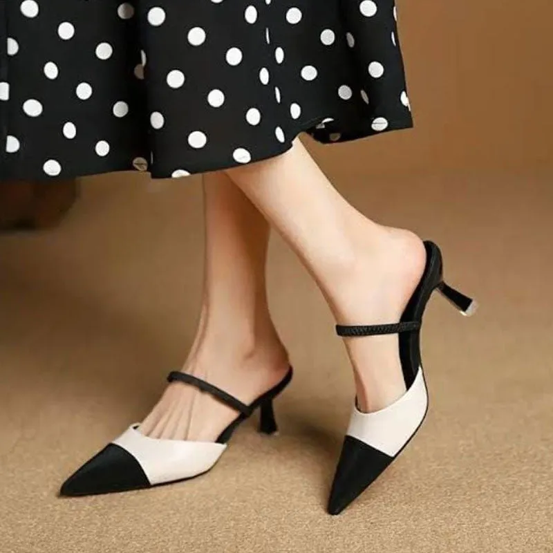 Women's Two Tone Pointed Toe Heel Pumps #2249 #22