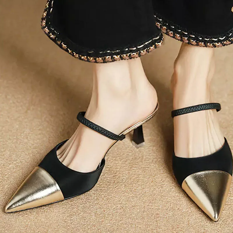 Women's Two Tone Pointed Toe Heel Pumps #2249 #22