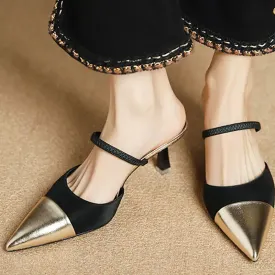 Women's Two Tone Pointed Toe Heel Pumps #2249 #22