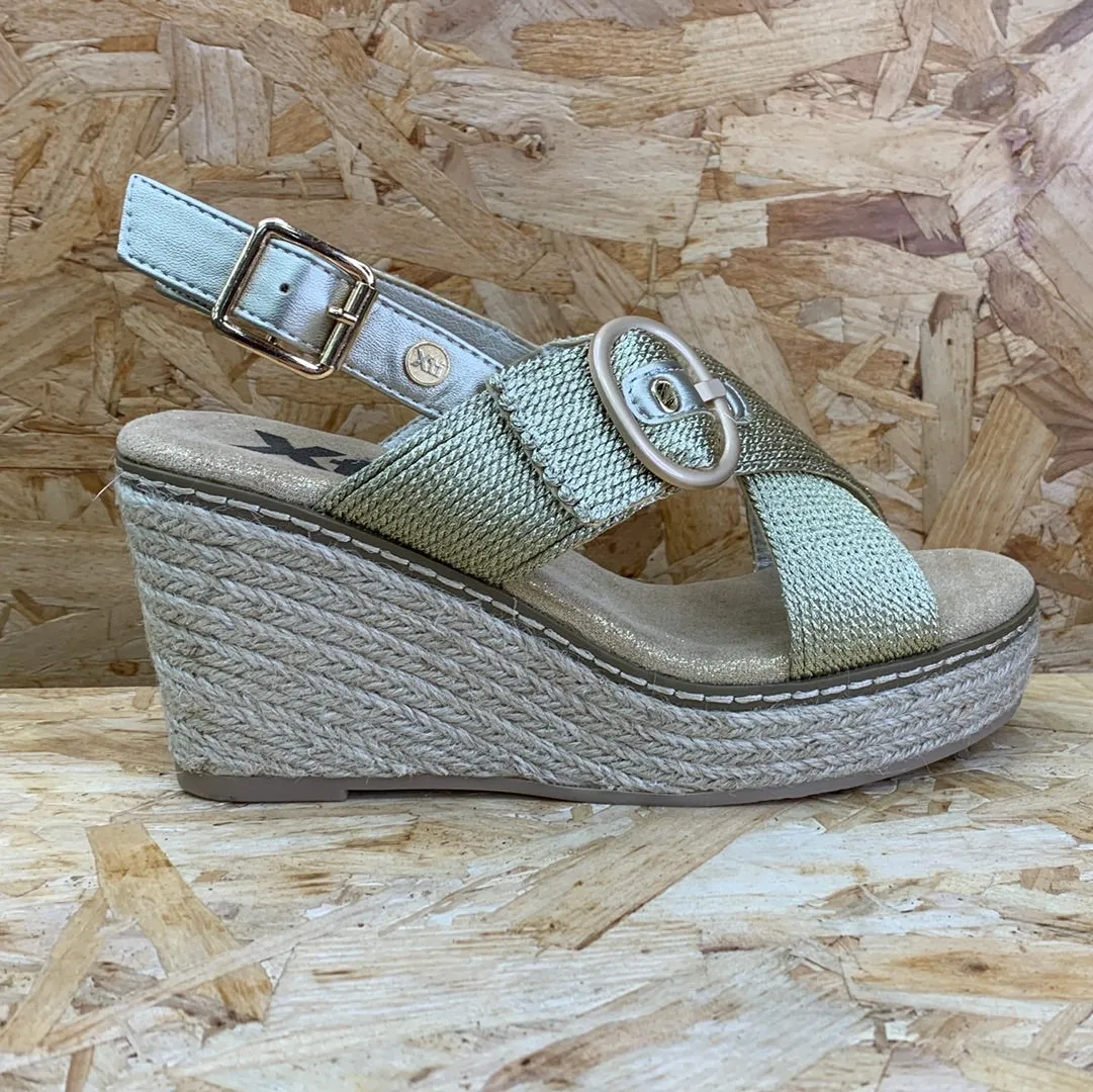 Xti Womens Fashion Wedge Sandals - Gold