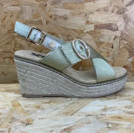 Xti Womens Fashion Wedge Sandals - Gold