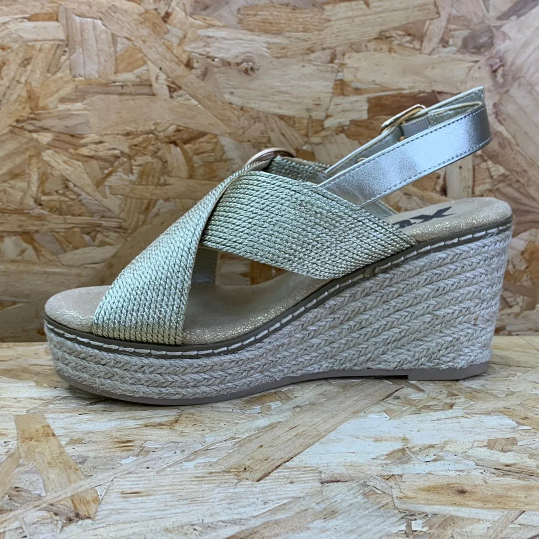 Xti Womens Fashion Wedge Sandals - Gold