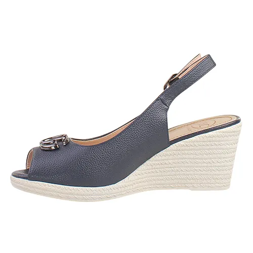 Zanni Ladies Slingback Wedge Sandals - Duytrink One - Navy